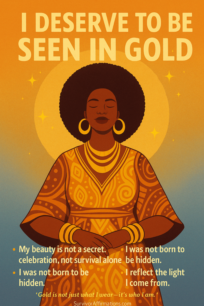 Survivor Affirmations: I Deserve to Be Seen in Gold
