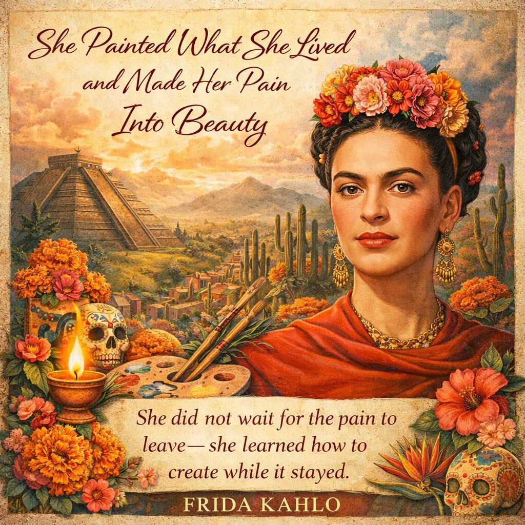 🌺 Frida Kahlo: She Lived in a Body That Hurt—and Still Created Beauty