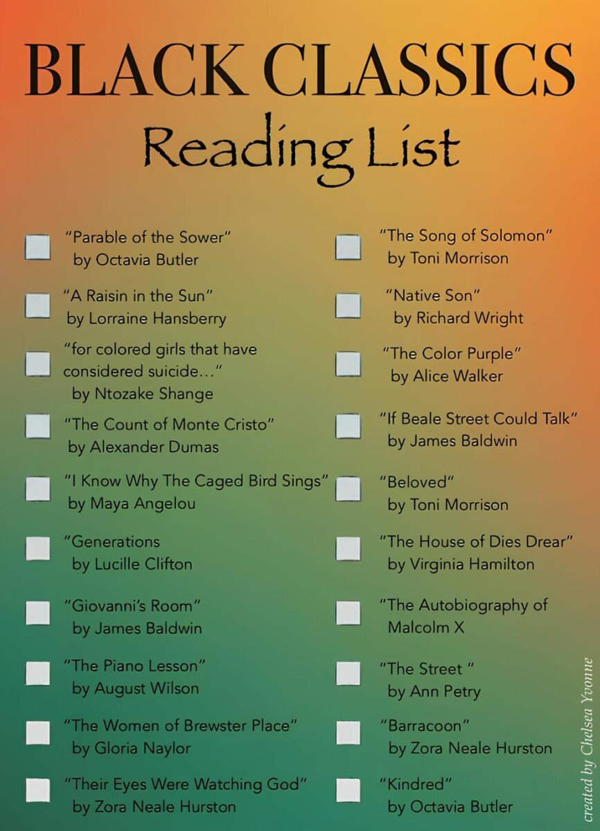 Black Classics Reading List Created by Chelsea Yvonne