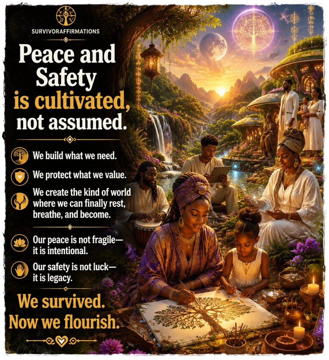 SurvivorAffirmations: Peace and Safety Are Sacred Gardens SurvivorAffirmations: Peace and Safety Are Sacred Gardens